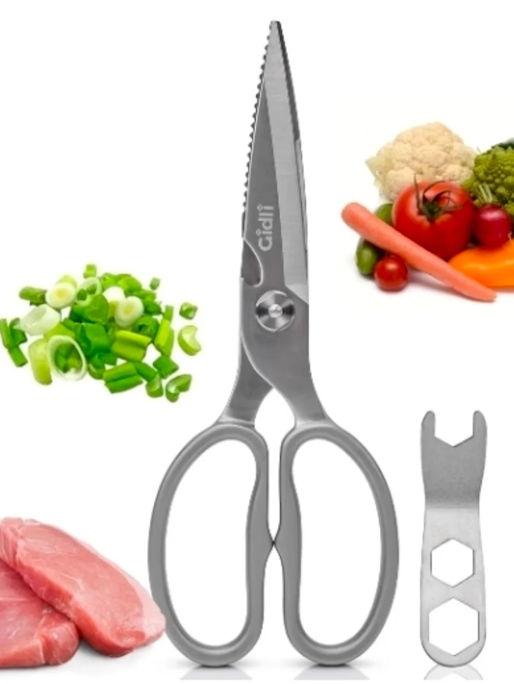 Premium Kitchen Scissors by Gidli- Heavy Duty Kitchen Shears